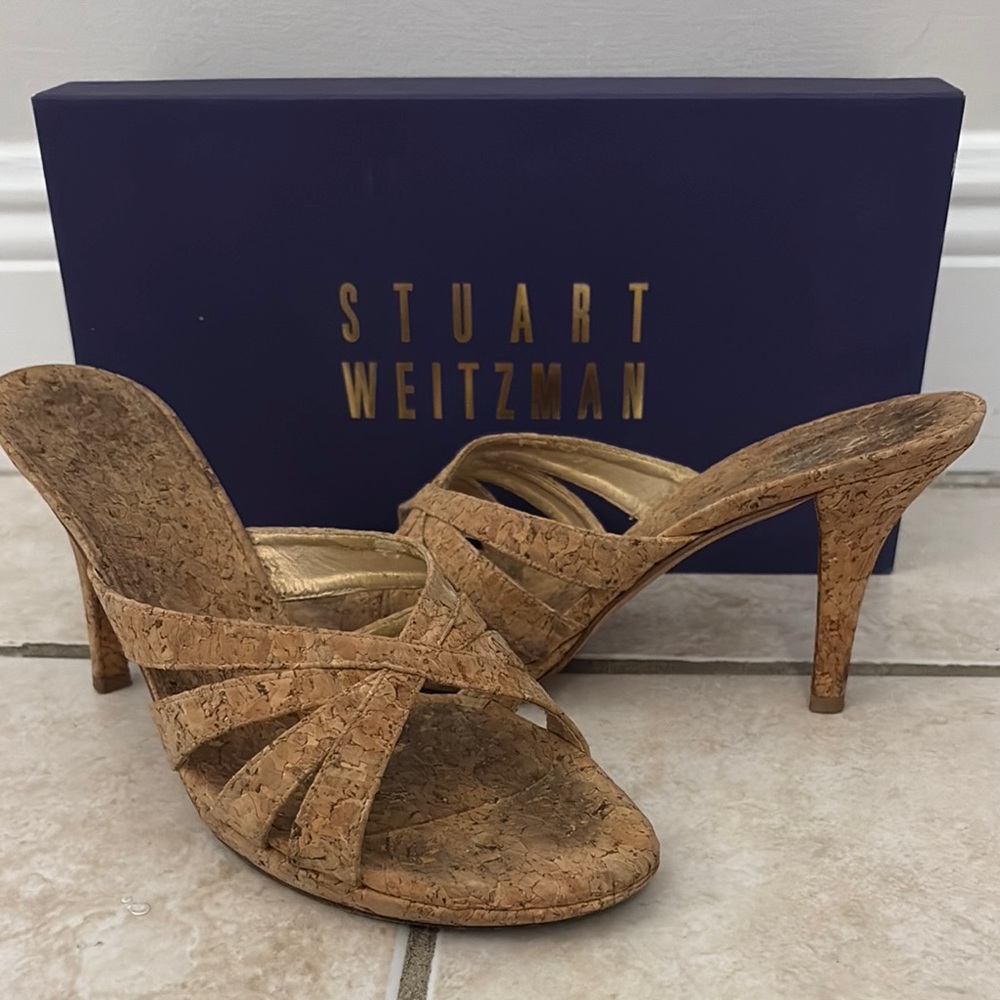 Stuart Weitzman Tan Cork Wedge Heels size 7.5